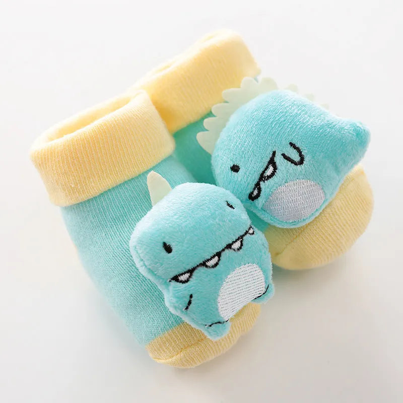 Baby socks cotton embroidery middle tube newborn 0-1 years cartoon pattern pink pig black kitten