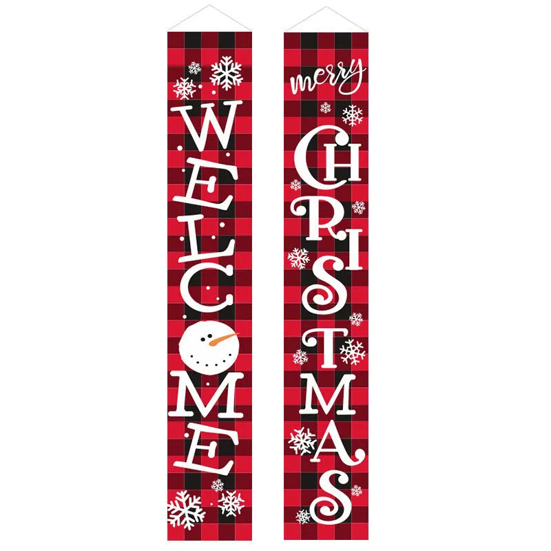 Christmas cloth poster featuring Santa Claus design, measuring 115x40cm, for window decoration