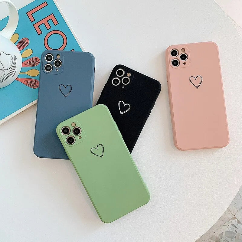 Silicone iPhone case in various solid colours showing precise port and button cutouts