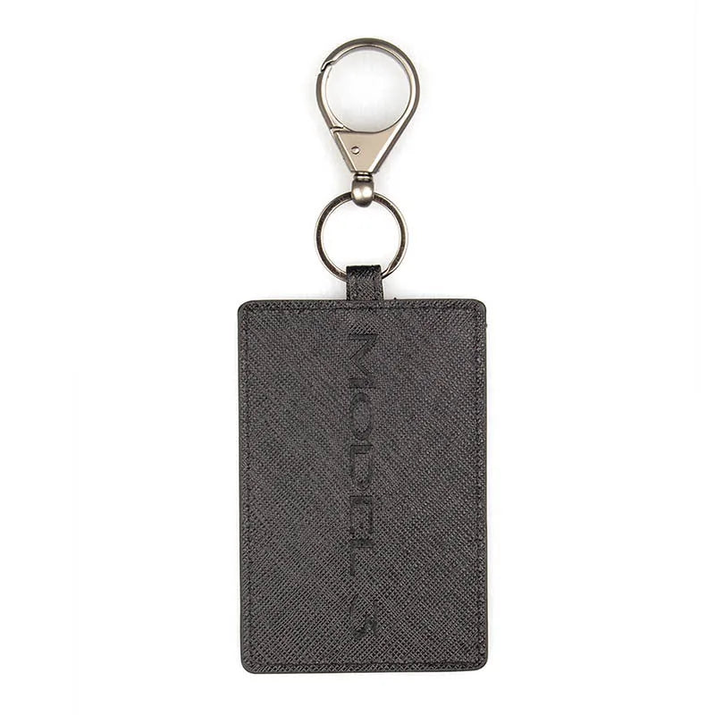 Leather Tesla key case with 100 x 66mm card sleeve and 66mm key buckle for Model 3 and Model Y