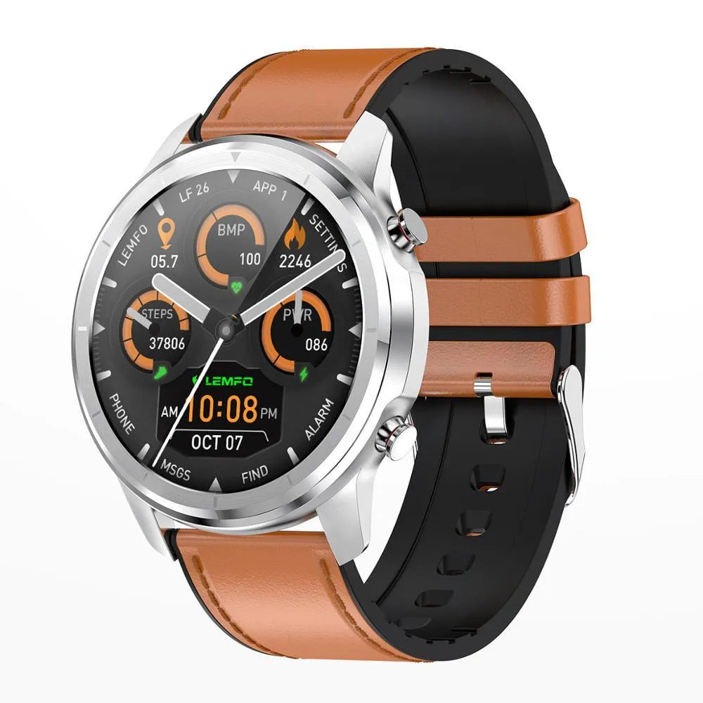 LEMFO LF26 smart bracelet with 1.3-inch screen showing touch and button controls