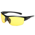 Men's semi-frameless metal frame sport sunglasses for cycling, in Bright Black Blue Mercury colour.