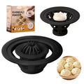 Black plastic Jinkali steamed bun and dumpling mould set of four kitchen shaping tools.