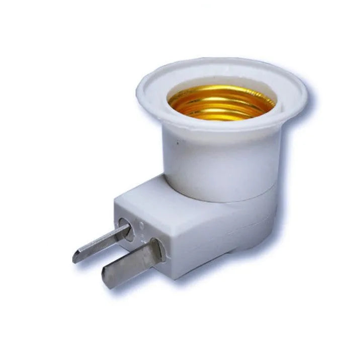 White E27 screw lamp holder wall adapter with switch control for AU EU or US electrical sockets
