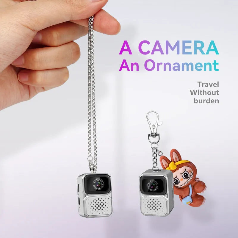 HD mini sports camera with plastic body in black, compact 2.5cm size for portable recording