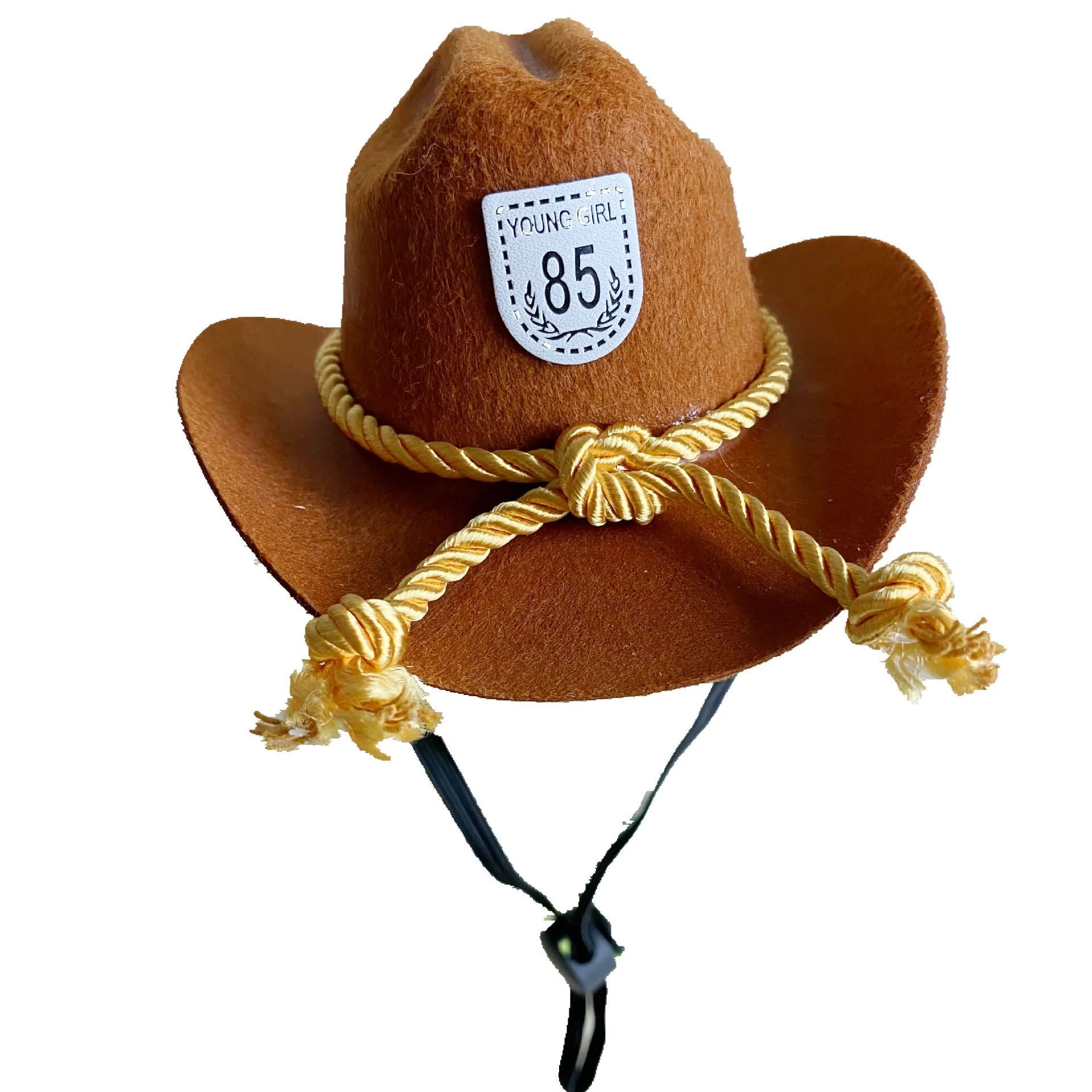 British cat cowboy hat for small pets in sizes S and M with decorative trim options