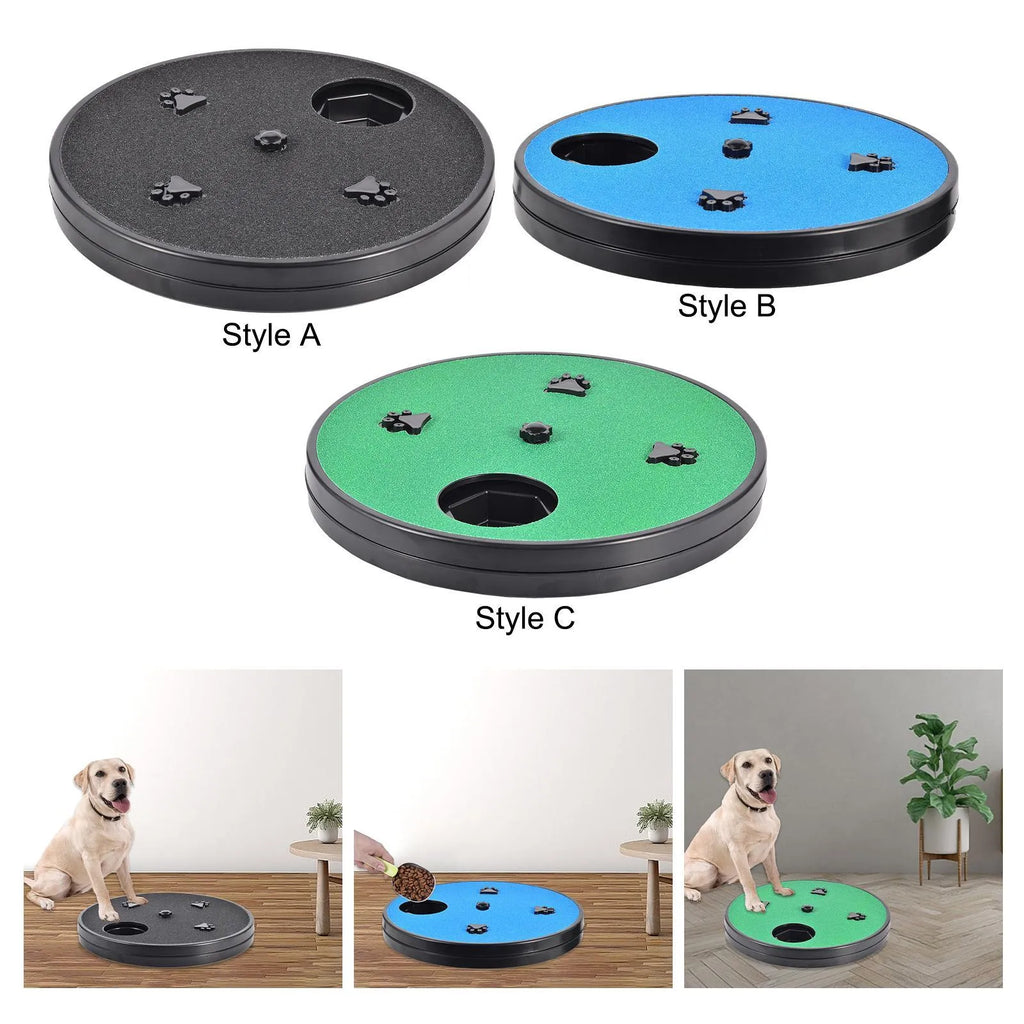 33cm dog nail scraper slow food toy with rotatable sandpaper file board, six food compartments, and suction cup base