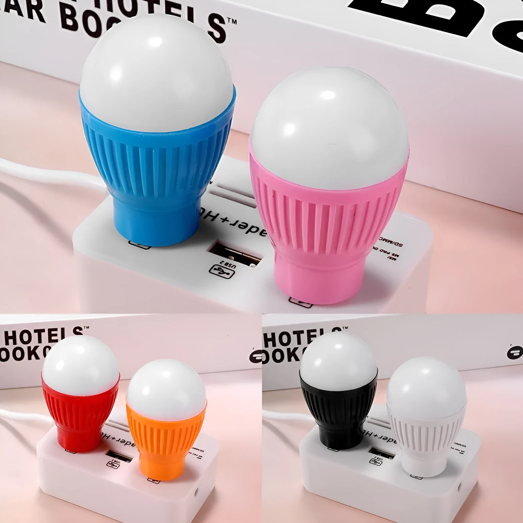 Mini USB LED lamp in black, white, red, green, or blue, 5V USB powered portable night light for power bank, computer, or USB socket.