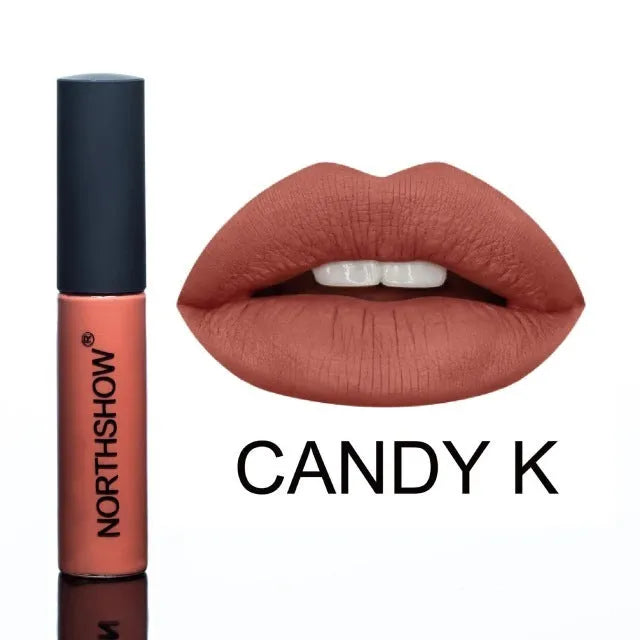 Non-stick matte lipstick in multiple colour swatches with waterproof long-lasting moisturising formula