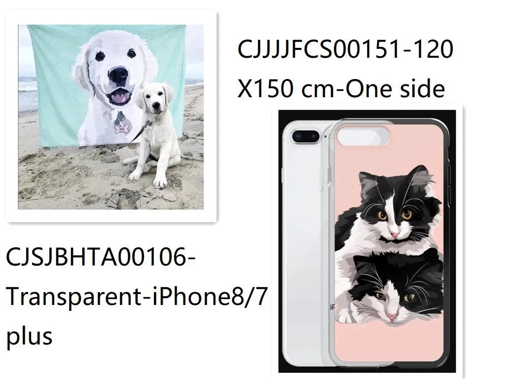 Custom design flannel blanket with matching transparent TPU phone case back cover for iPhone or Samsung Galaxy