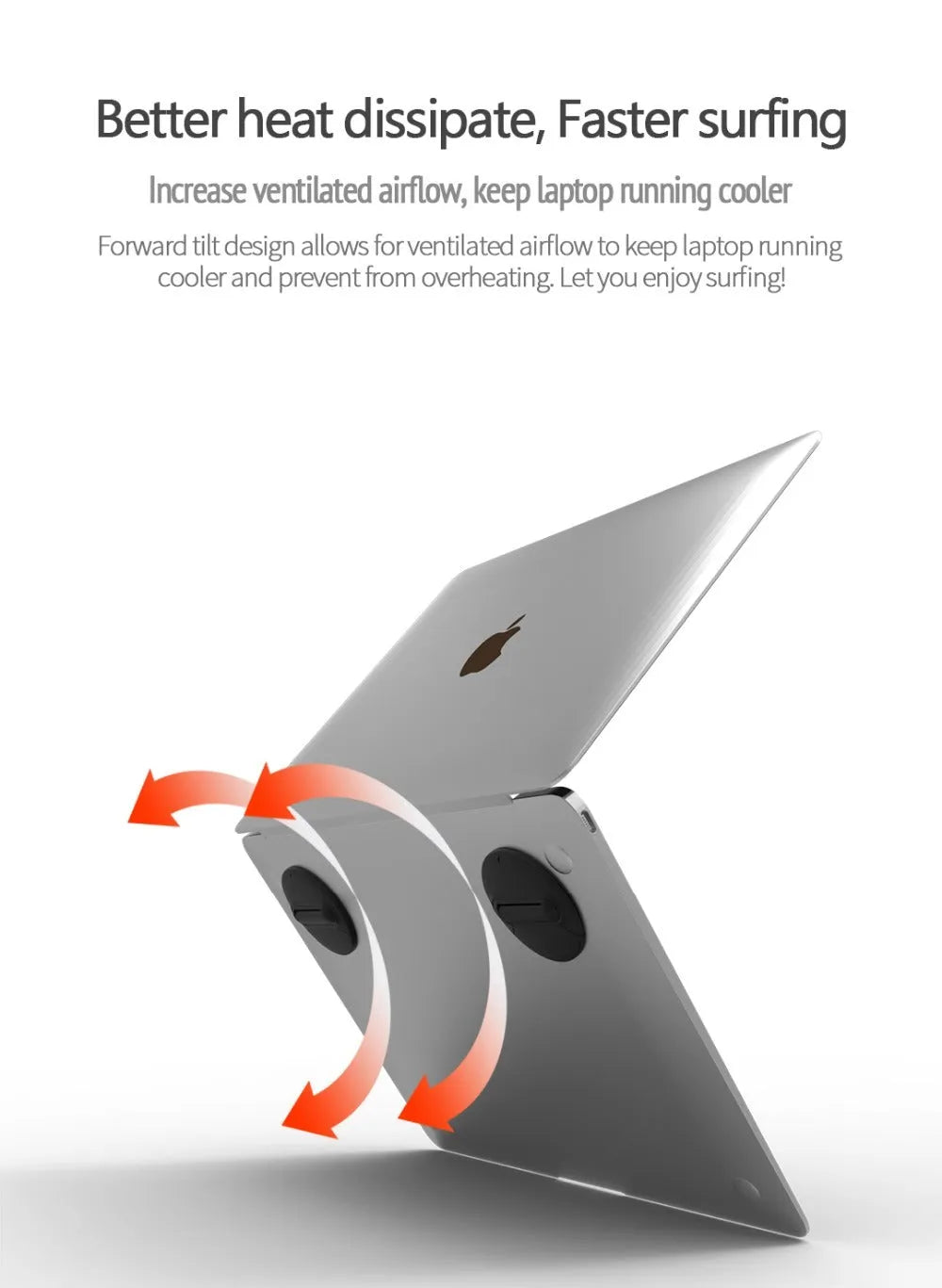 Black adjustable mini invisible ABS laptop stand for iPad and laptop, 2-pack