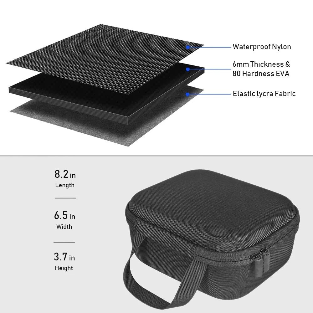Cricut Easy Press Mini storage bag hard EVA portable handbag black colour with double zippers and carrying handle