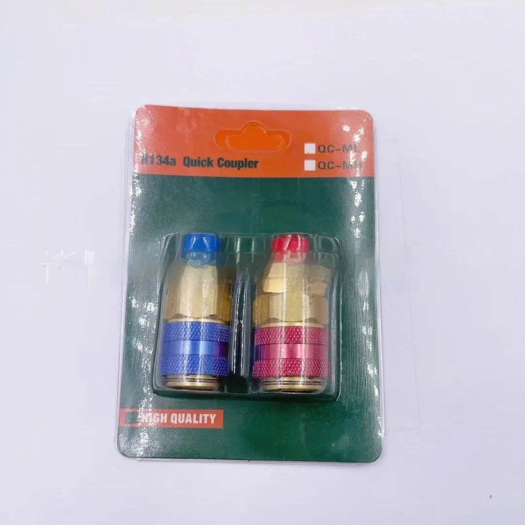 134 Quick Connector QC-12 Snow Plug Straight copper golden yellow 2-piece set for automotive pneumatic repair