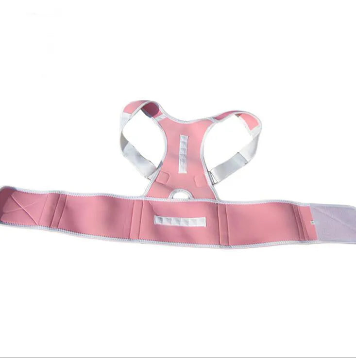 Magnetic posture corrector neoprene back brace in black, adjustable unisex lumbar support belt
