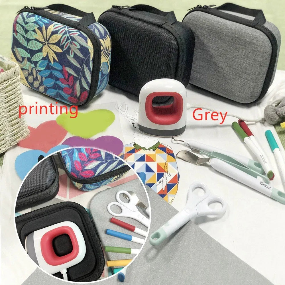 Cricut Easy Press Mini storage bag hard EVA portable handbag black colour with double zippers and carrying handle