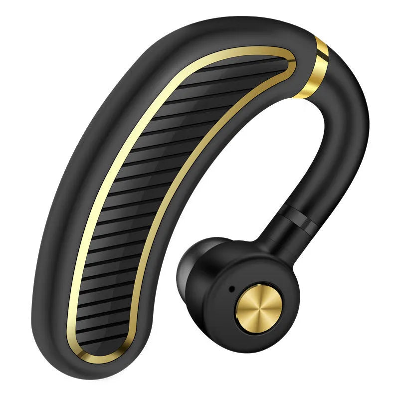 Sweatproof wireless earphones in black gold, black silver, white gold, and box colour options