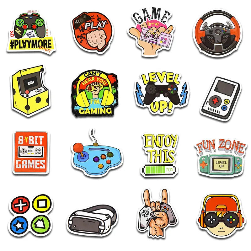 Nostalgic game console graffiti stickers set of 50 PVC waterproof removable decals for laptop suitcase skateboard