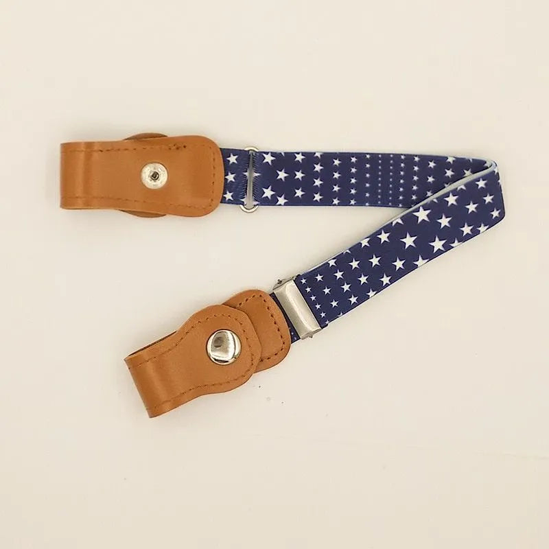 Imitation leather belt with square alloy buckle and car suture stitching on neutral background