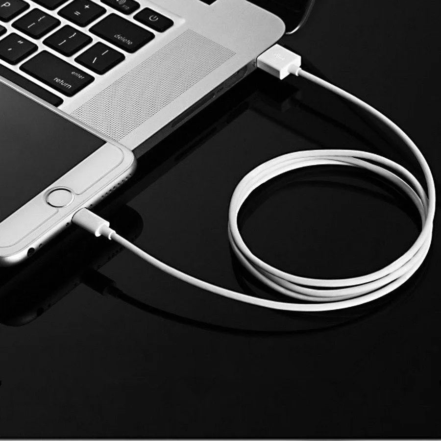 White USB travel charger and cable for iPhone and iPad charging