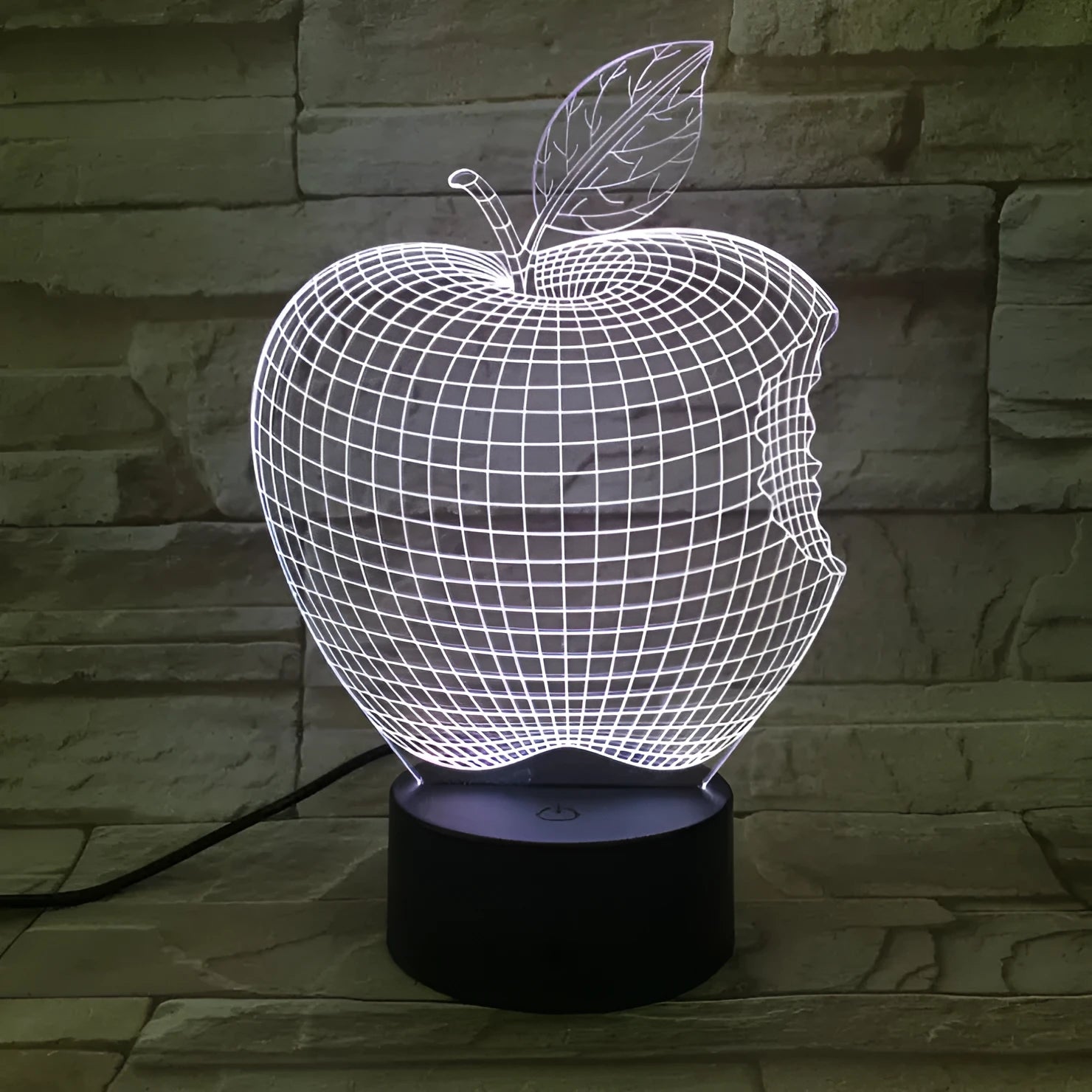 3D fruit colourful night light with touch control and acrylic shade in seven colour options