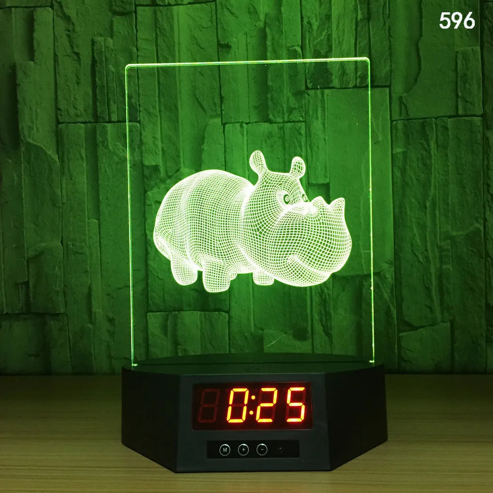 Blue dolphin 3D night light with LED glow on wireless charging base