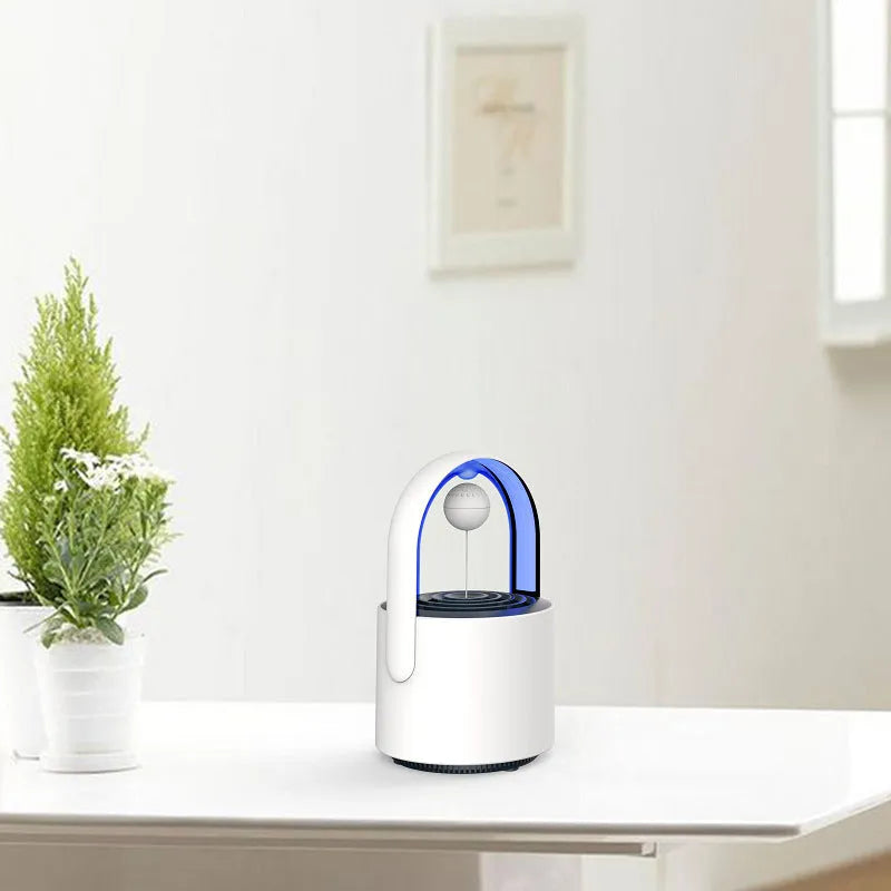 USB mini mosquito repellent lamp with 5W 365nm LED light source, 127x125x202mm, white finish