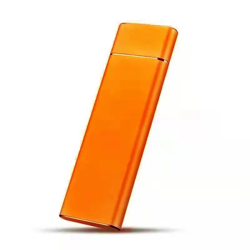 6TB 2.5-inch SSD external hard drive in an ultra-thin metal case with data cable.