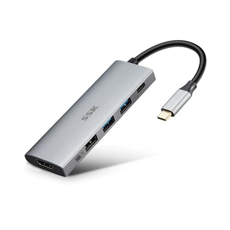 11-in-1 USB C hub adapter with HDMI VGA USB 3.0 Ethernet PD and card reader ports, metal casing