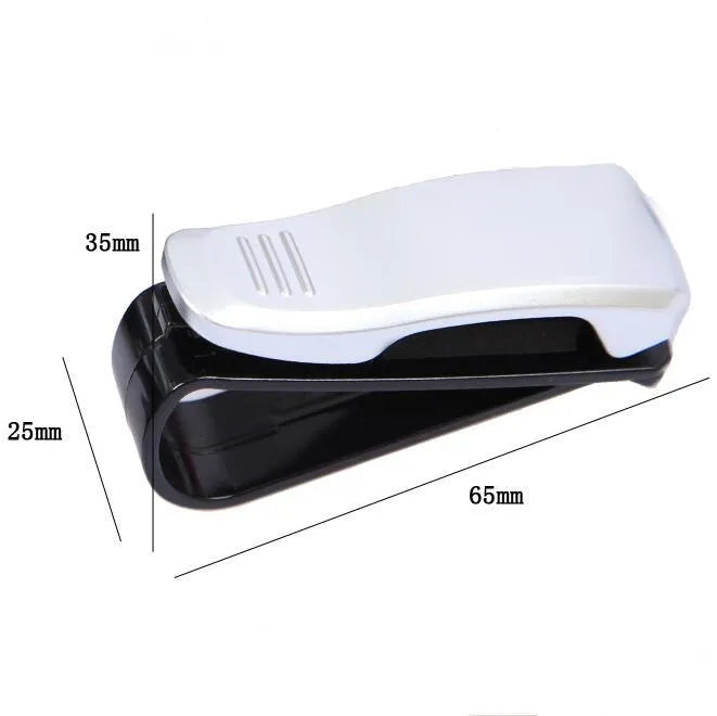 Car sun visor glasses clip holder with soft pad jaws holding sunglasses
