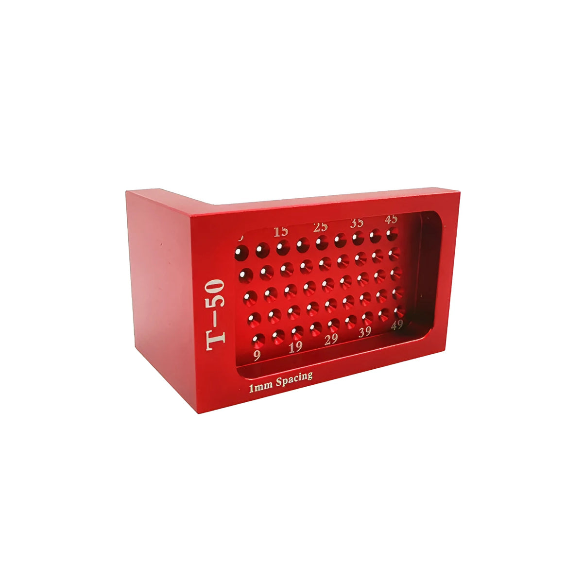 T50 Mini Scribe woodworking ruler in red, alloy steel marking gauge for household woodworking, one kit.