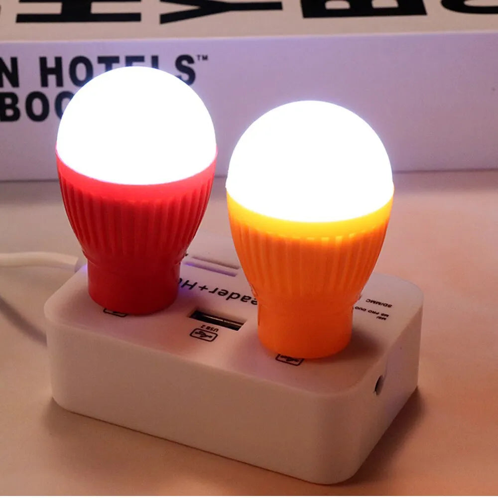 Mini USB LED lamp in black, white, red, green, or blue, 5V USB powered portable night light for power bank, computer, or USB socket.