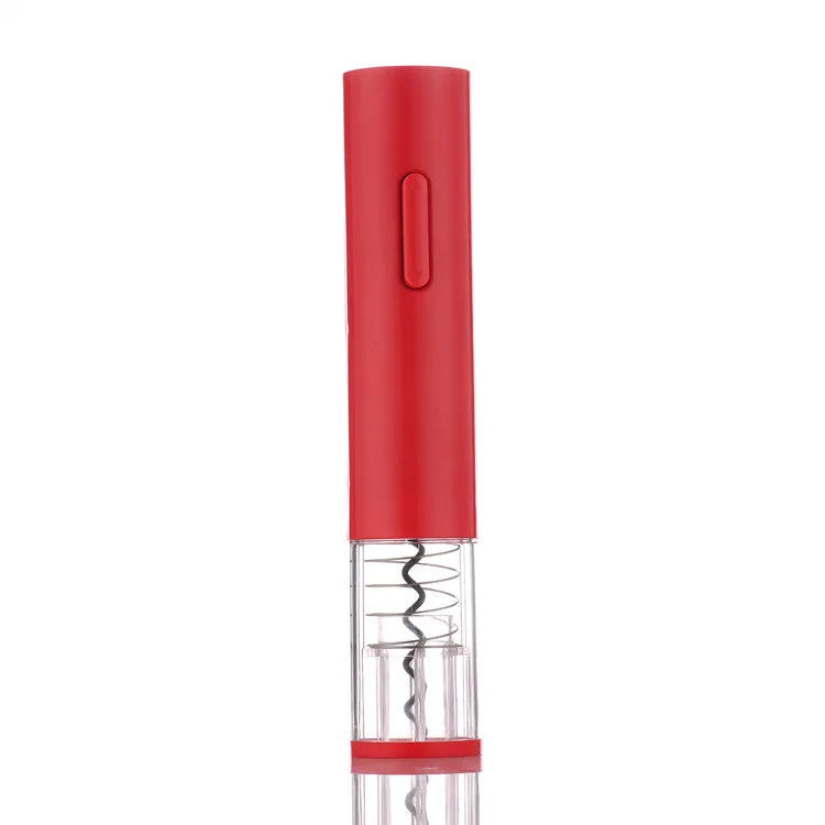 Electric wine opener with automatic corkscrew and foil cutter in black, red or white colour options