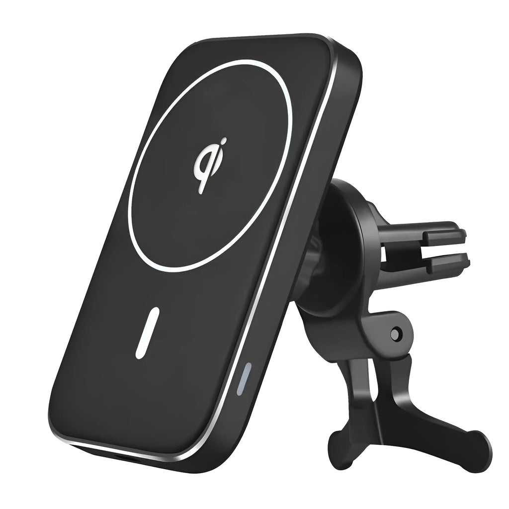 Black M6 car bracket magnetic wireless charger for mobile phones with adjustable ball joint