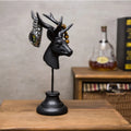 Natural resin animal figurine home decoration, 32cm tall, in black, white, or wood colour