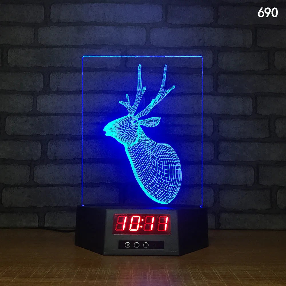 Blue dolphin 3D night light with LED glow on wireless charging base