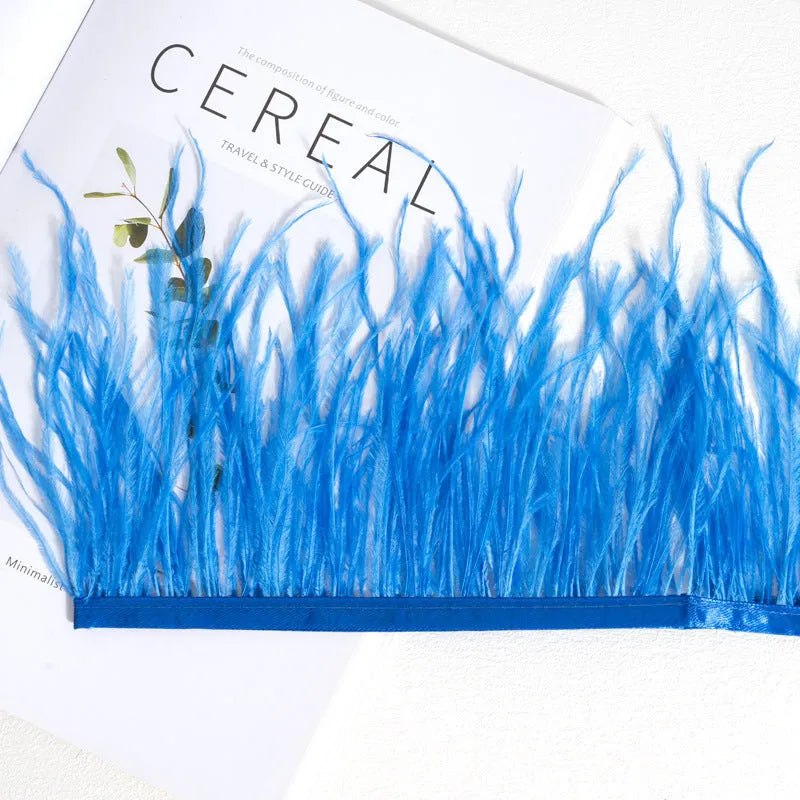 Decorative feather cloth strip DIY trim 10-15cm wide in multiple colours for clothing crafts