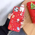 Red and green Christmas-themed silicone back cover case for an iPhone
