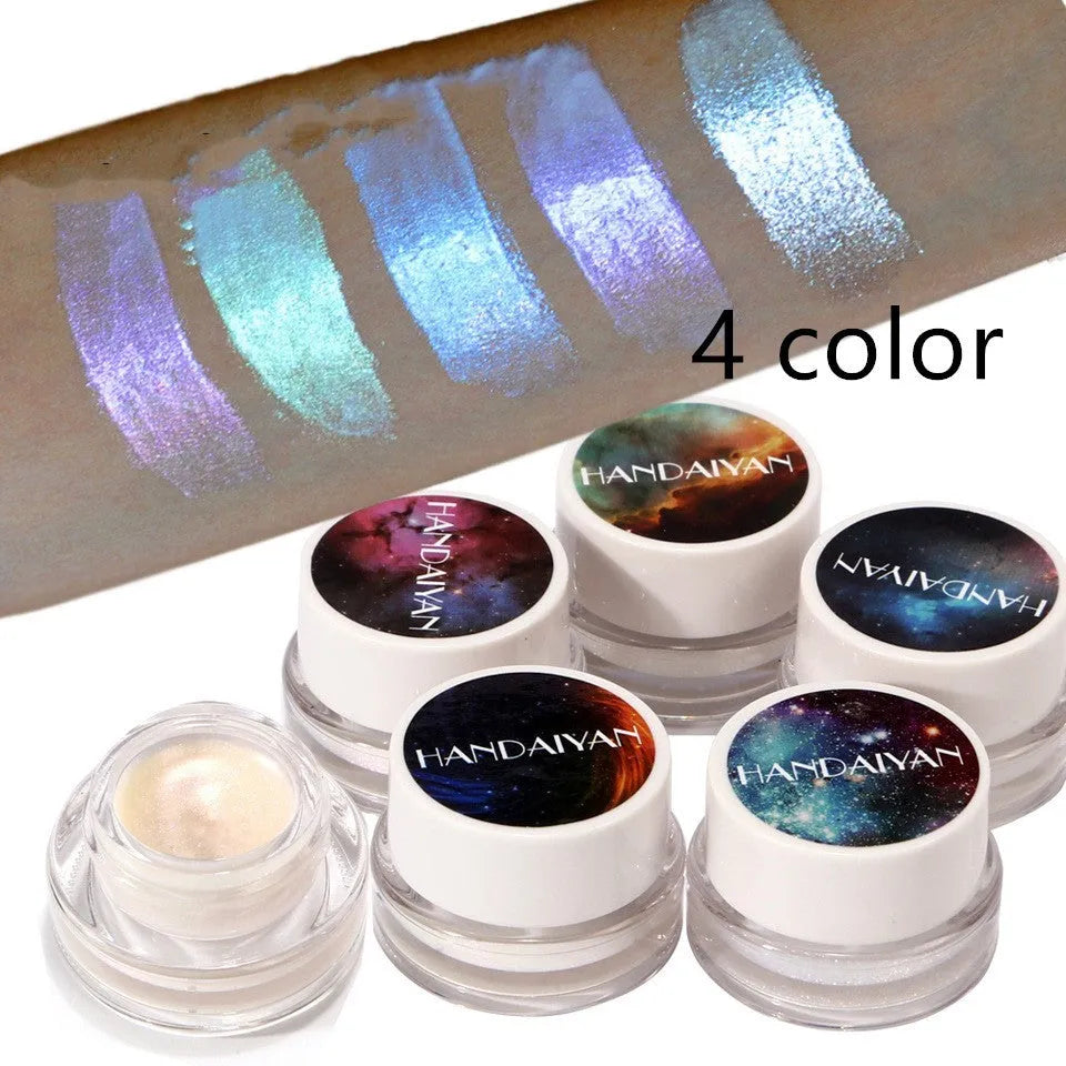 5 colour Aurora Chameleon highlighter palette with cream 3D shimmer in compact portable size