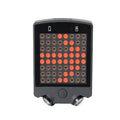 Black LED bicycle turn signal with wireless remote control, turn indicators, graphic tail light and laser parallel line