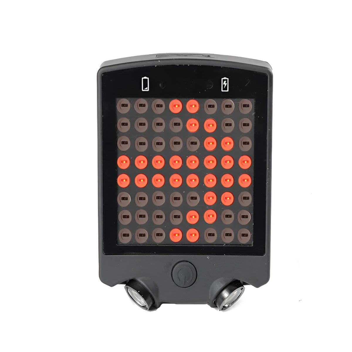 Black LED bicycle turn signal with wireless remote control, turn indicators, graphic tail light and laser parallel line