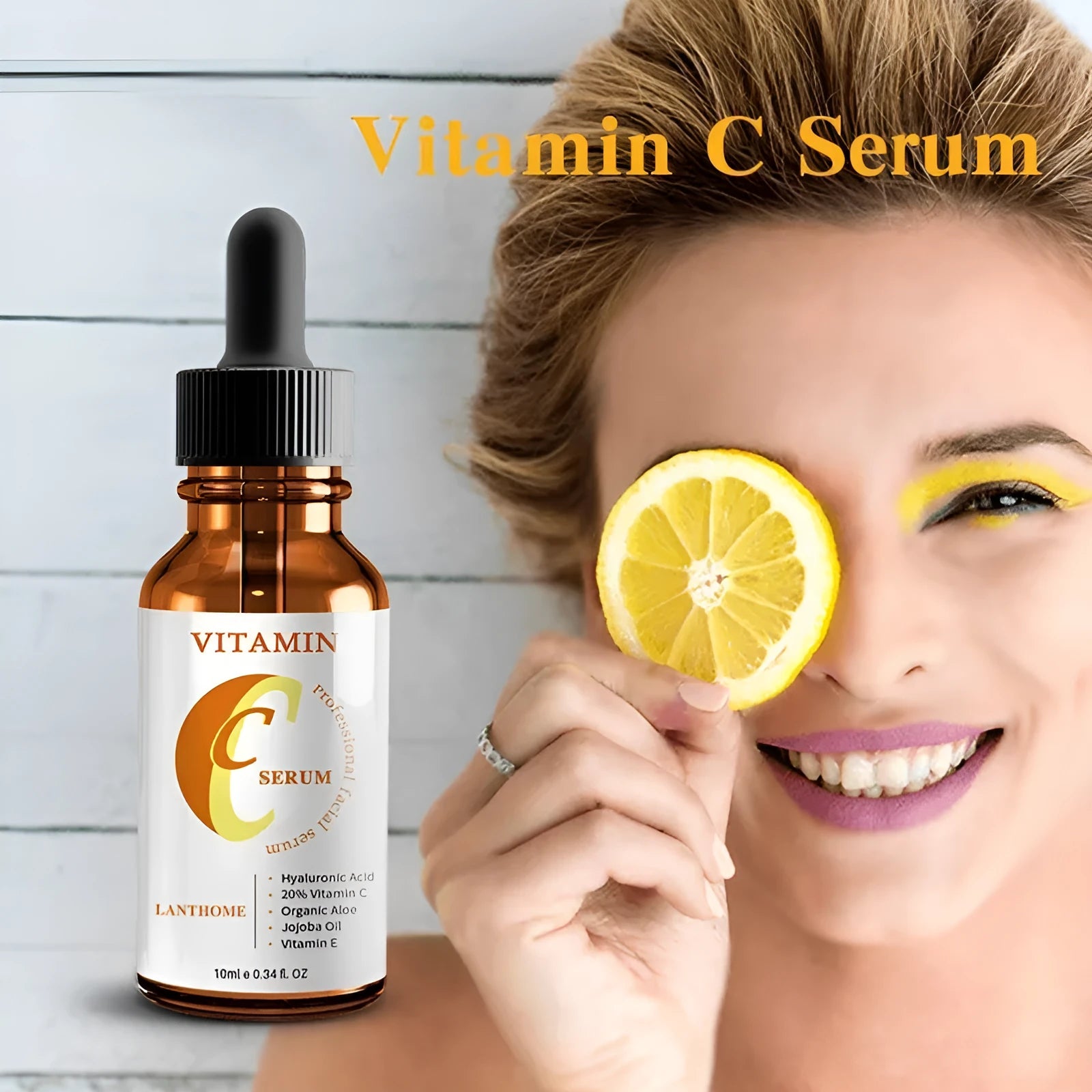 Vitamin C Hyaluronic Acid Serum 10ml bottle for facial skincare treatment