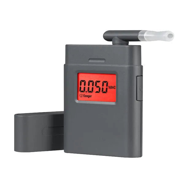 Black At-838 portable personal breath alcohol detector for drivers and workplace safety testing