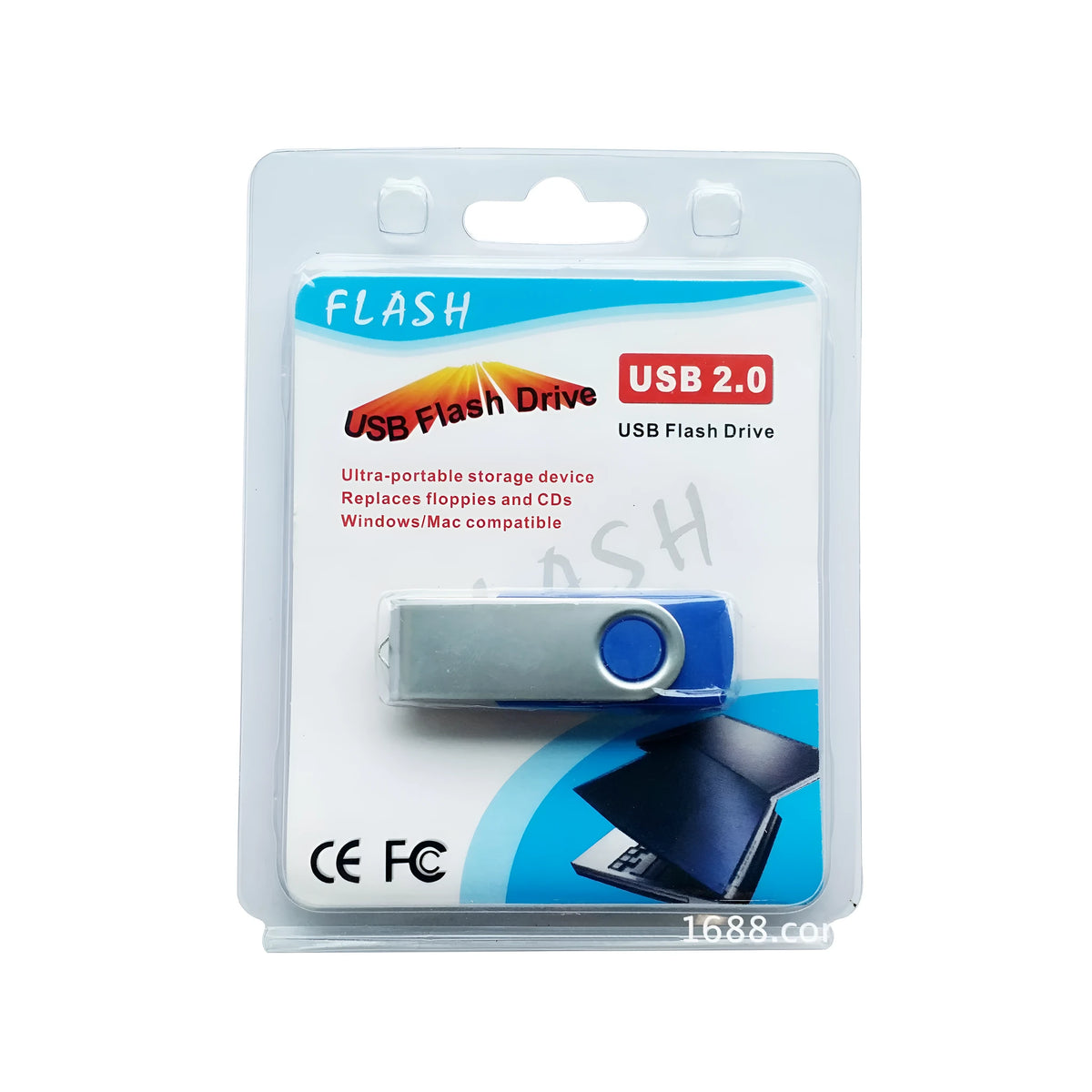 360-degree rotating promotional USB flash drive in polychromatic colour with USB 3.0 connector