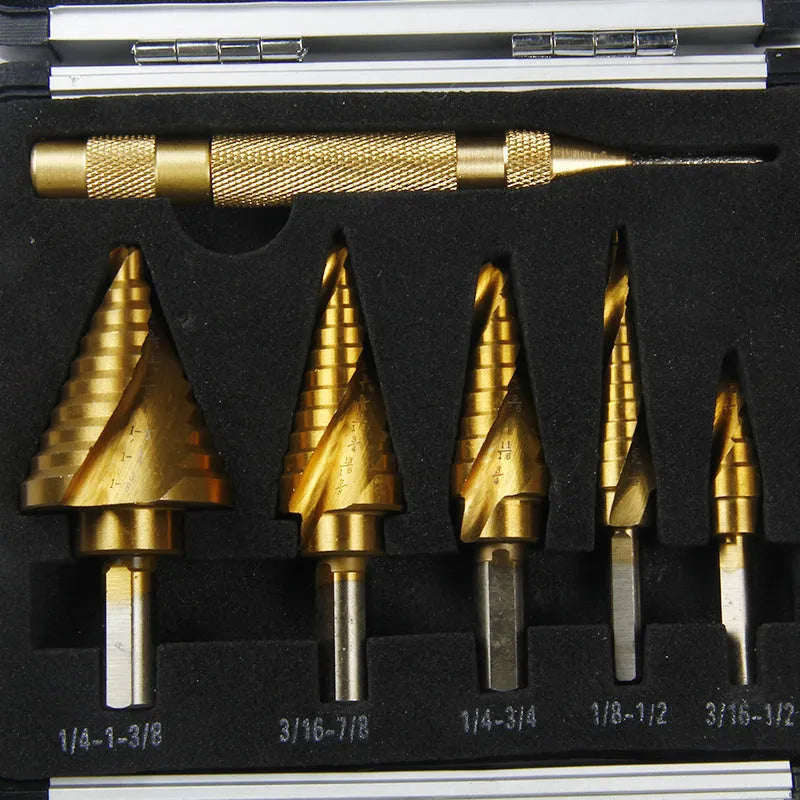 Gold aluminium box with steel plate opening, 58-80mm total length, compact storage