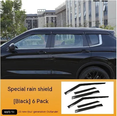 23 New Outlander window deflector set in engineering plastic, Black Warrior and translucent options