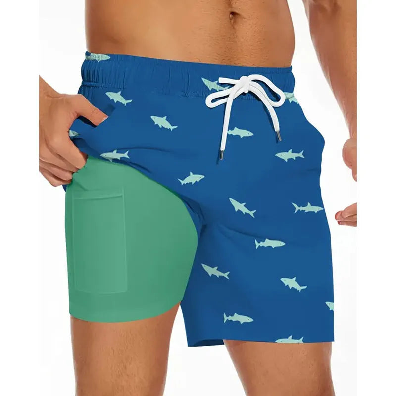 Men's loose-fit beach pants in HD-STK colour with size options from XS to 5XL