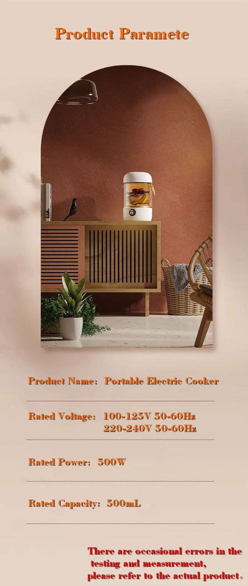 Personal smart electric stew cooker with a transparent Gaopeng glass pot on a fibreglass body.