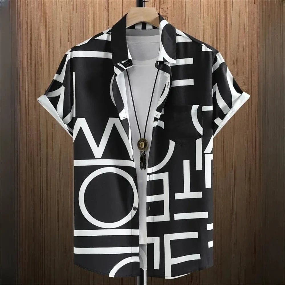 Men's camouflage pattern t-shirt with 3D digital printing and short sleeves