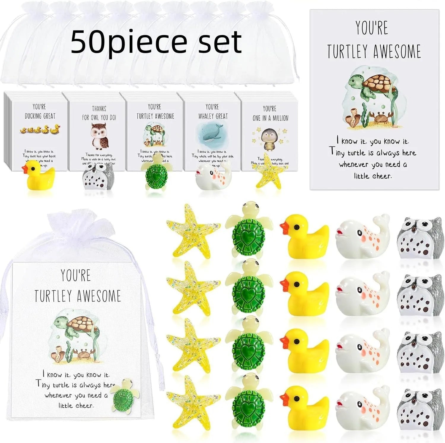 Set of resin memo cards with inspirational pun text and scrape pen texture design