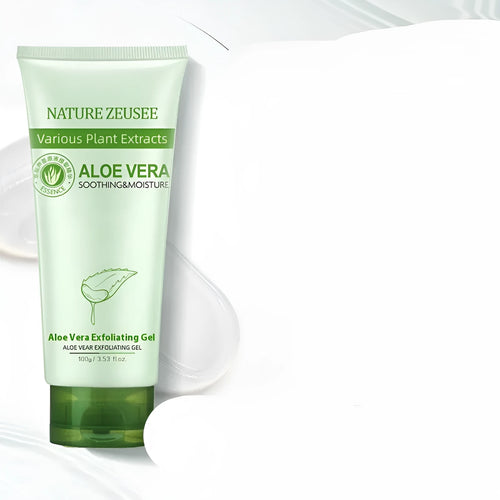 Aloe vera exfoliating gel scrub in picture colour tube 100g